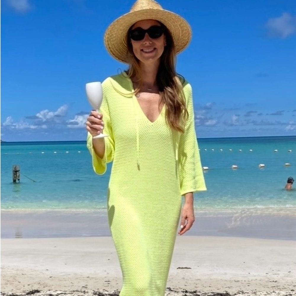 Victor Glemaud Bright Yellow Neon knit Coverup